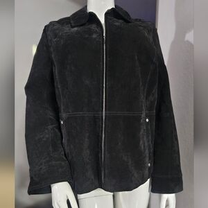 Isaac Mizrahi Suede Leather Jacket